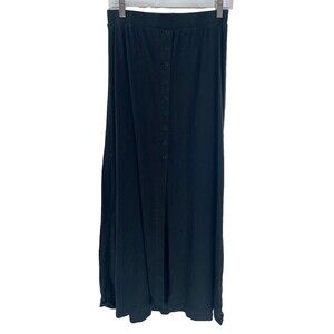 Women's Natural By Known Supply Black Organic Cotton Midi Skirt Size M
